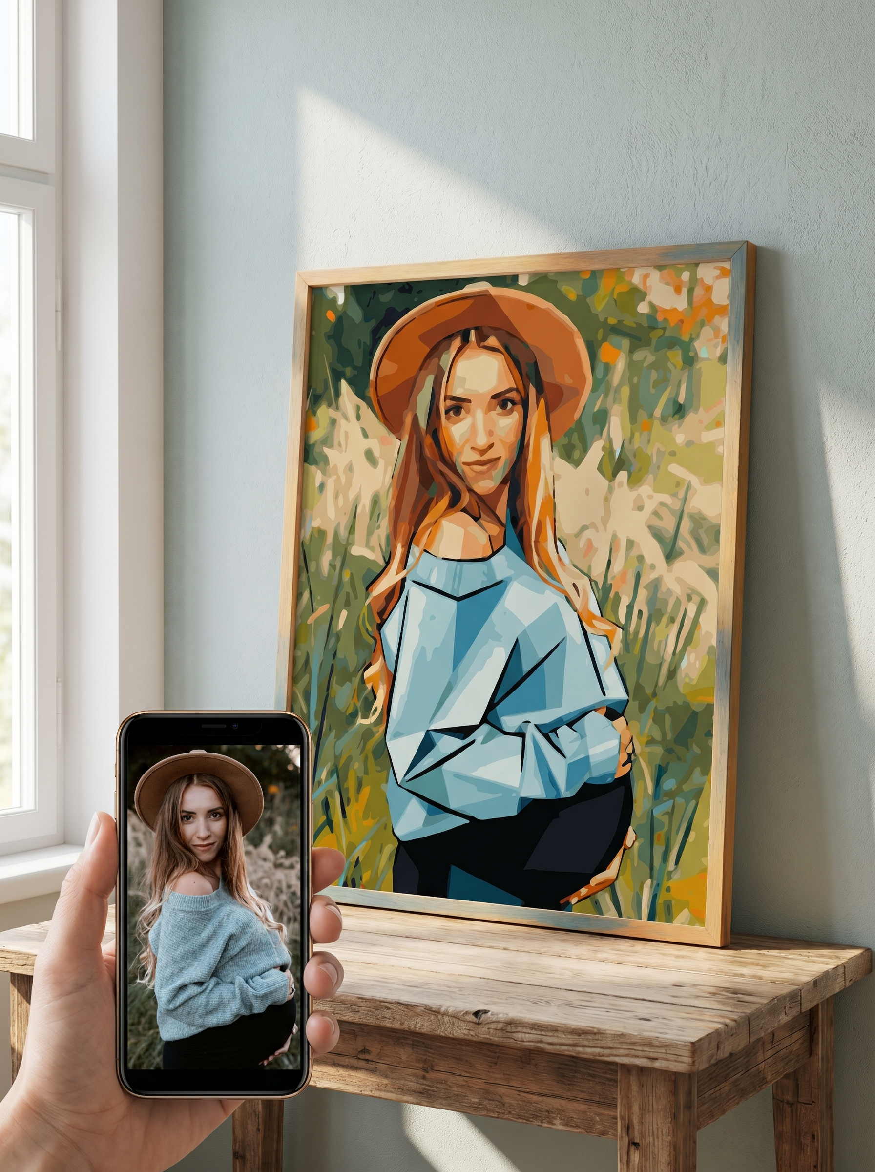 Exemple de réalisation d'une peinture sur papier premium à partir d'une photo