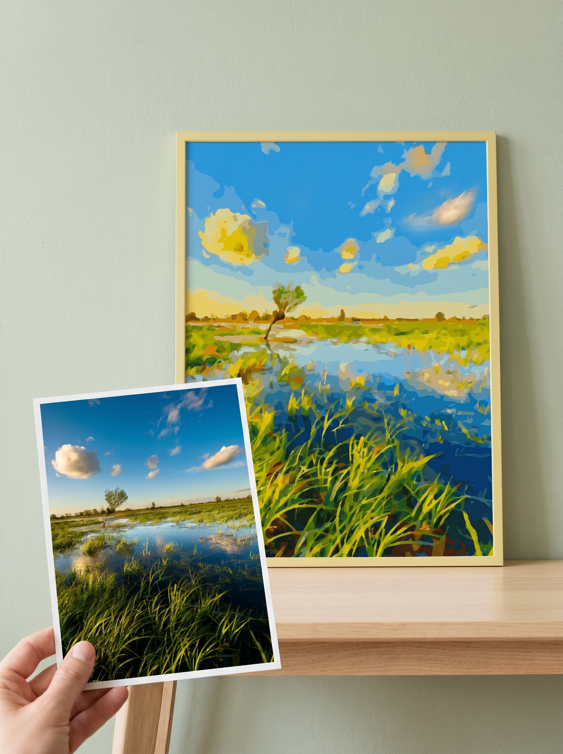 Exemple de réalisation d'une peinture sur papier premium à partir d'une photo
