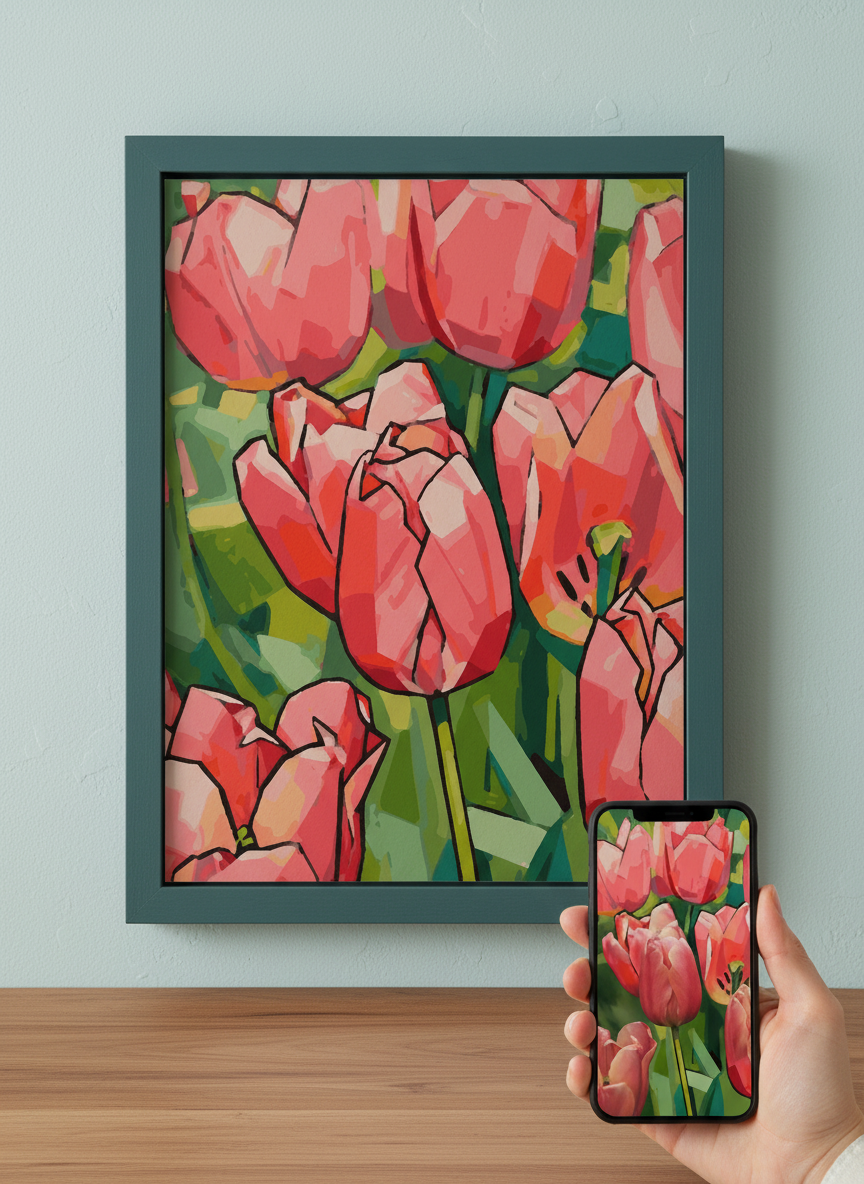 Exemple de réalisation d'une peinture sur papier premium à partir d'une photo